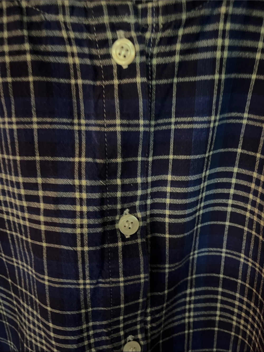 Basic Navy Plaid Button-Front Sleeveless Top - Picture 3 of 6